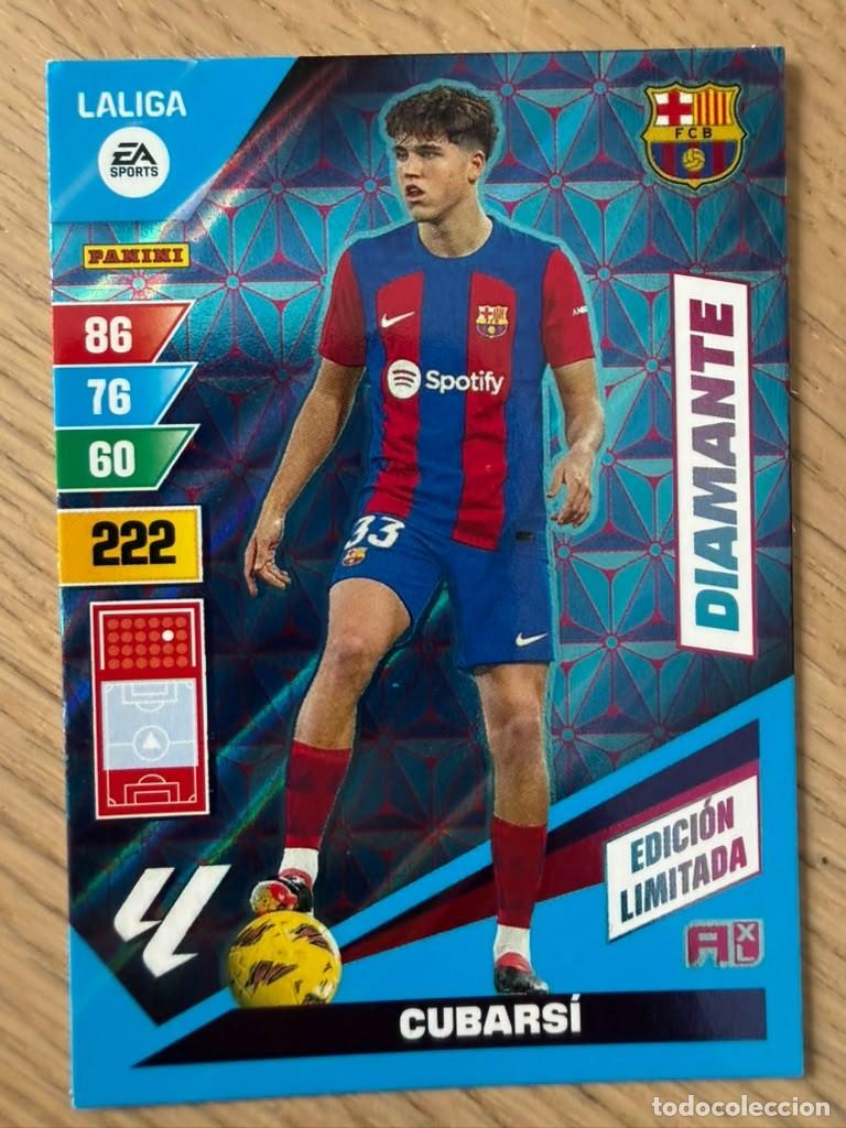 Cromos de f&uacute;tbol: CUBARSI DIAMANTE EDICION LIMITADA BARCELONA 23 24 2023 2024 LIGA EA SPORT PANINI ADRENALYN XL CARD