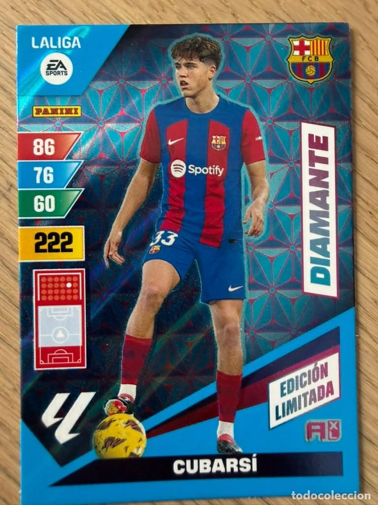 Cromos de f&uacute;tbol: CUBARSI DIAMANTE EDICION LIMITADA BARCELONA 23 24 2023 2024 LIGA EA SPORT PANINI ADRENALYN XL CARD