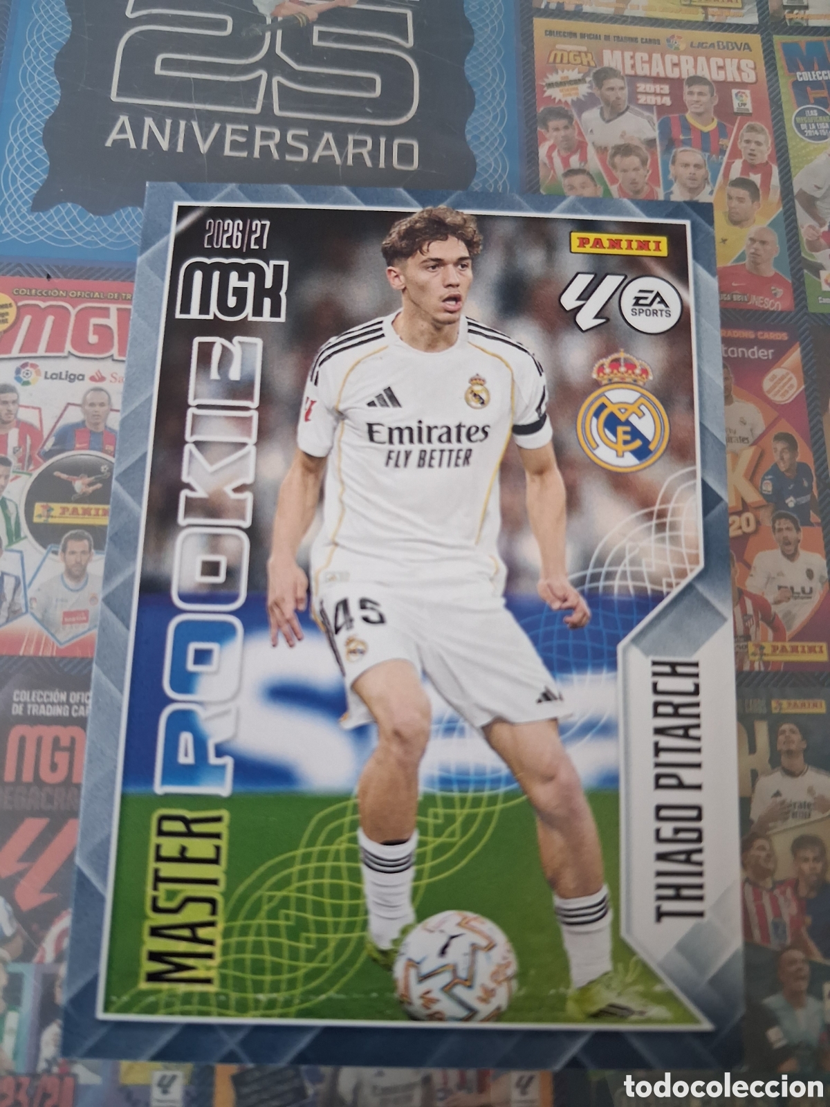 Cromos de f&uacute;tbol: Thiago Pitarch 419 Master Rookie Real Madrid Megacracks 2026-27 Panini