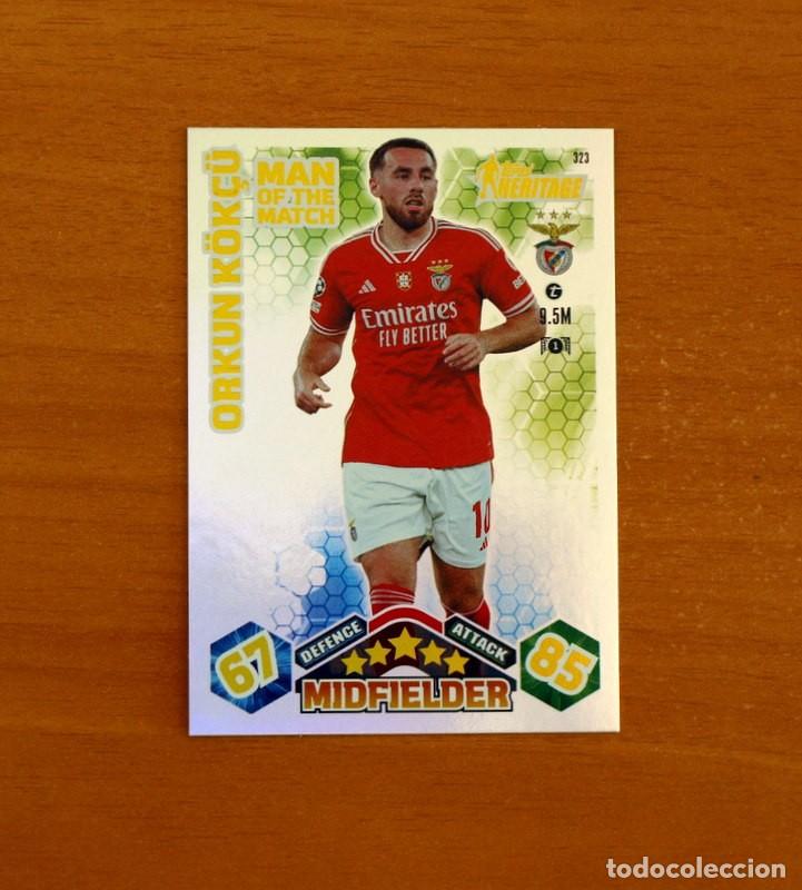 Football Stickers: Benfica-N&ordm; 323 Orkun K&ouml;k&ccedil;&uuml;-Man of the Matc-Midfielder-Topps Match Attax Trading Card Game-2023-2024