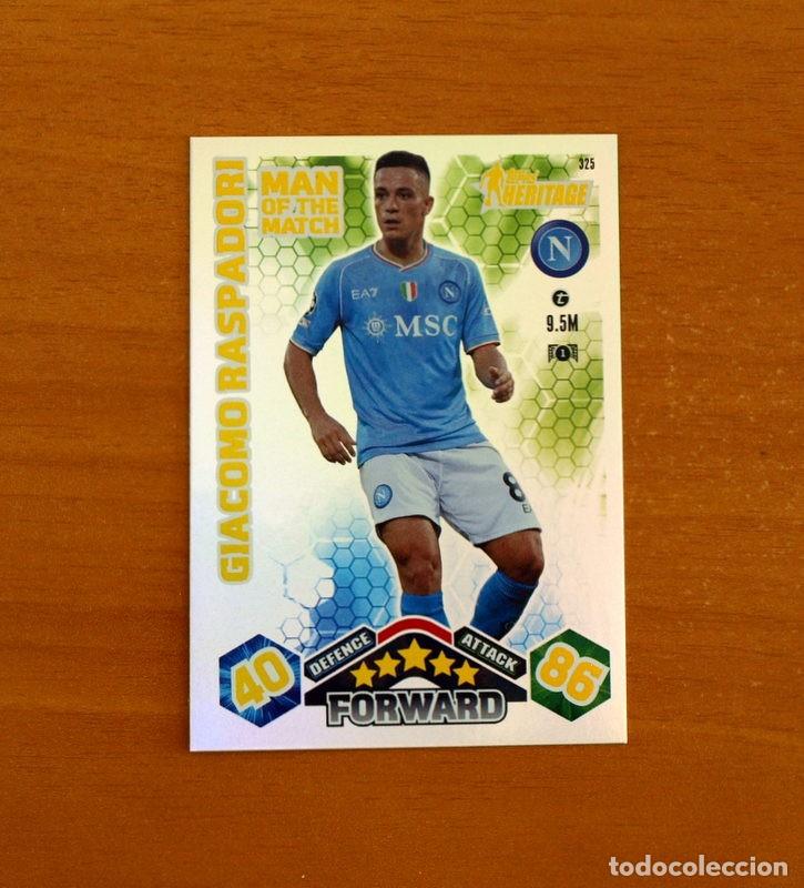 Football Stickers: Napoli-325 Giaco.Raspadori-Man of the Matc-Midfielder-Topps Match Attax Trading Card Game-2023-2024