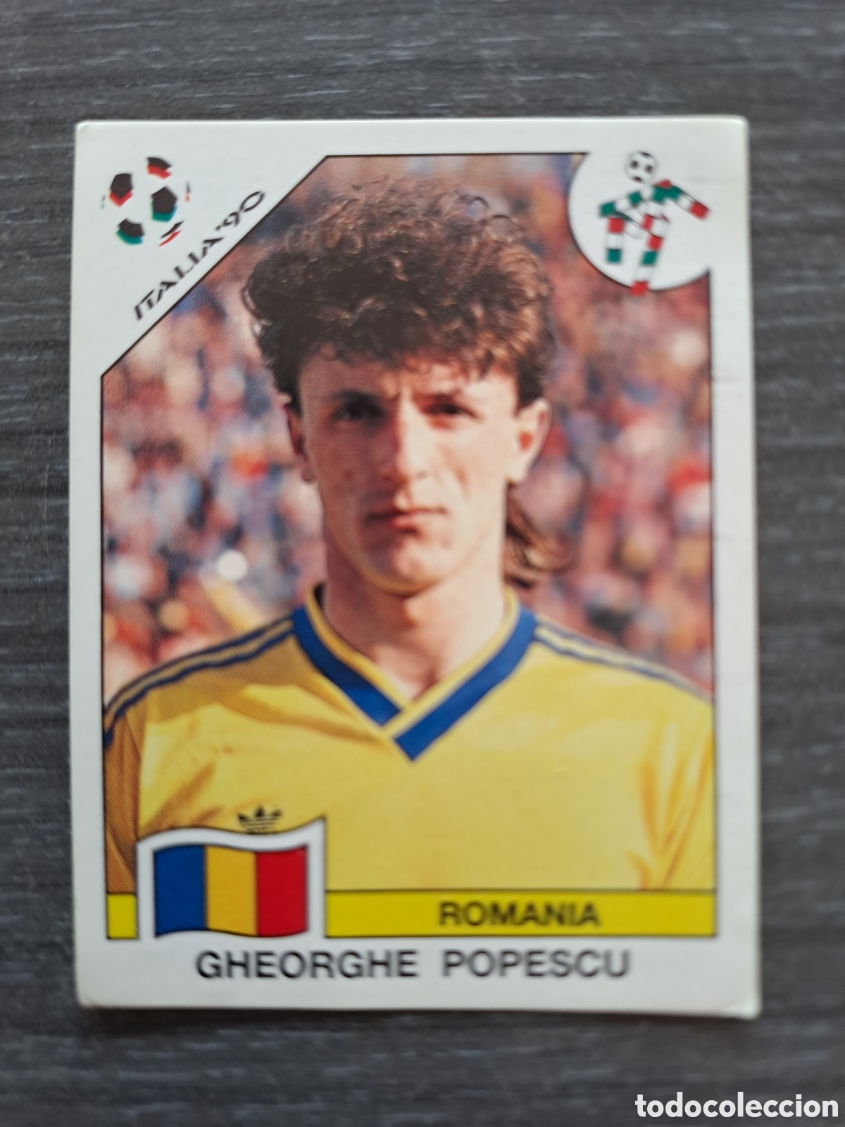 Cartes &agrave; collectionner de Football: GHEORGE POPESCU &ndash; RUMAN&Iacute;A &ndash; ITALIA 90 Cromo de George Popescu, internacional con Ruman&iacute;a