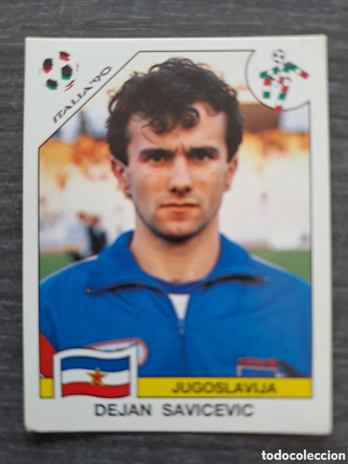Cartes &agrave; collectionner de Football: DEJAN SAVIĆEVIĆ &ndash; YUGOSLAVIA &ndash; ITALIA 90 Cromo de Dejan Savićević, internacional con Yugoslavia, pe