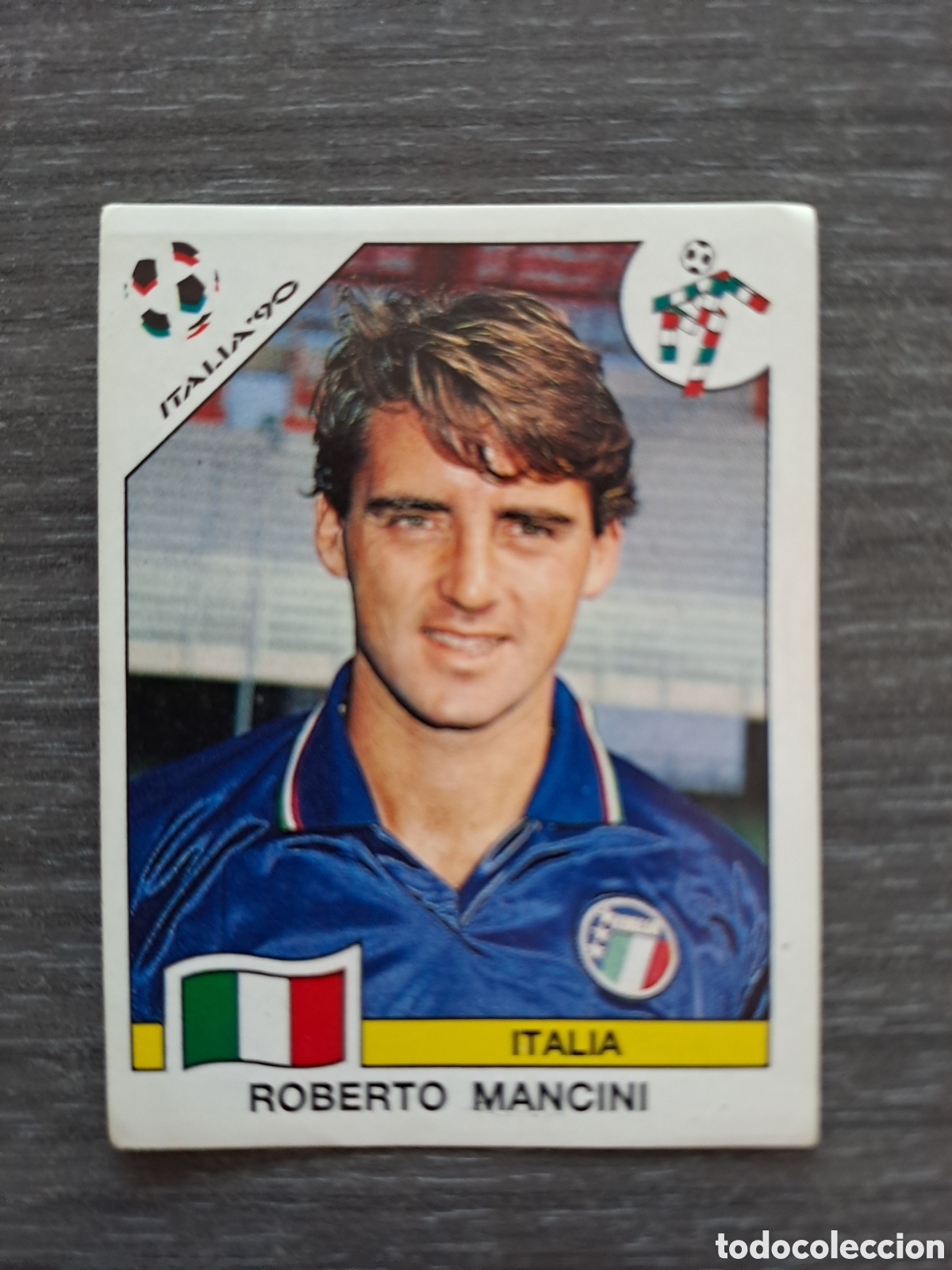 Cartes &agrave; collectionner de Football: MANCINI &ndash; ITALIA &ndash; ITALIA 90 Cromo de Roberto Mancini, internacional con Italia, perteneciente a la