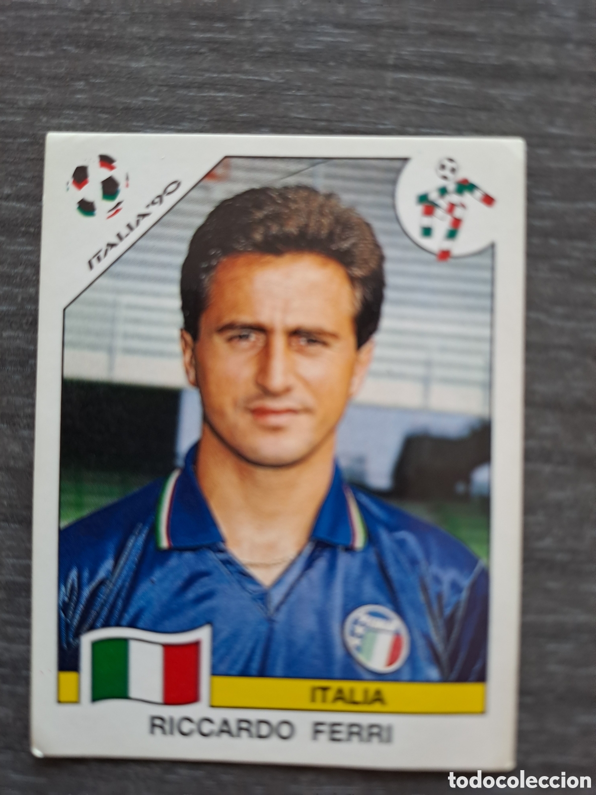 Fu&szlig;ball-Sticker: RICCARDO FERRI &ndash; ITALIA &ndash; ITALIA 90 Cromo de Riccardo Ferri, internacional con Italia, pertenecient