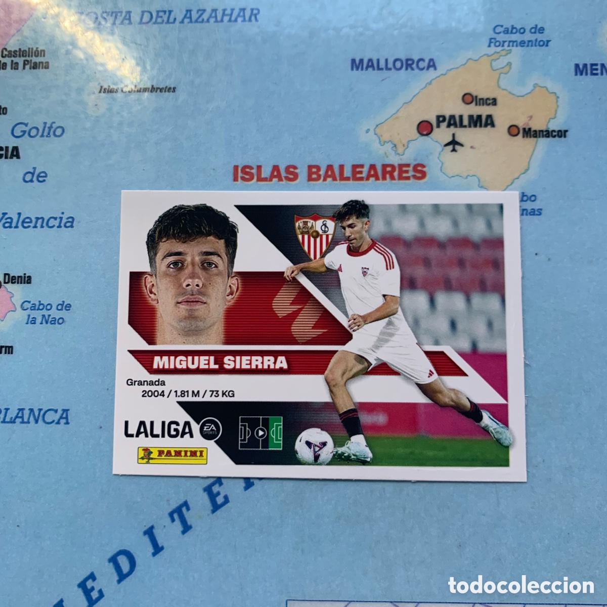 Cromos de f&uacute;tbol: Miguel sierra coloca n&uacute;mero 19 Bis Del Sevilla cromo de la liga este 26-27 2026-2027