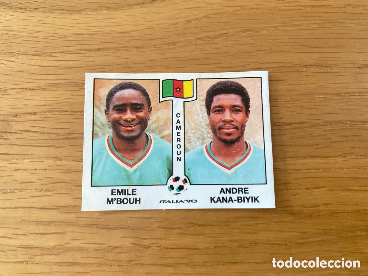 Cromos de f&uacute;tbol: Cromo panini mundial Italia 90 n&uacute;mero 177 M&rsquo;Bouh - Stickers album world cup Italy 1990