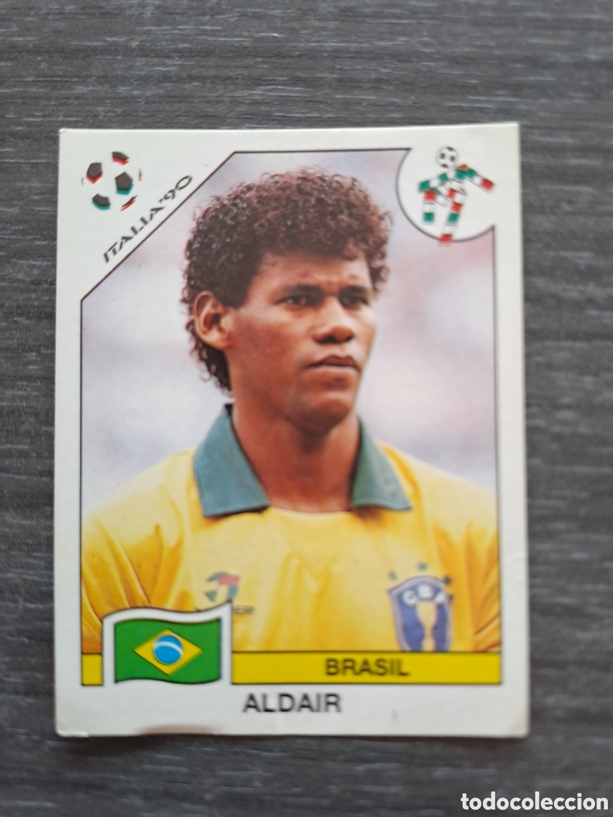 Cromos de f&uacute;tbol: ALDAIR &ndash; BRASIL &ndash; ITALIA 90 Cromo de Aldair, internacional con Brasil, perteneciente a la colecci&oacute;n