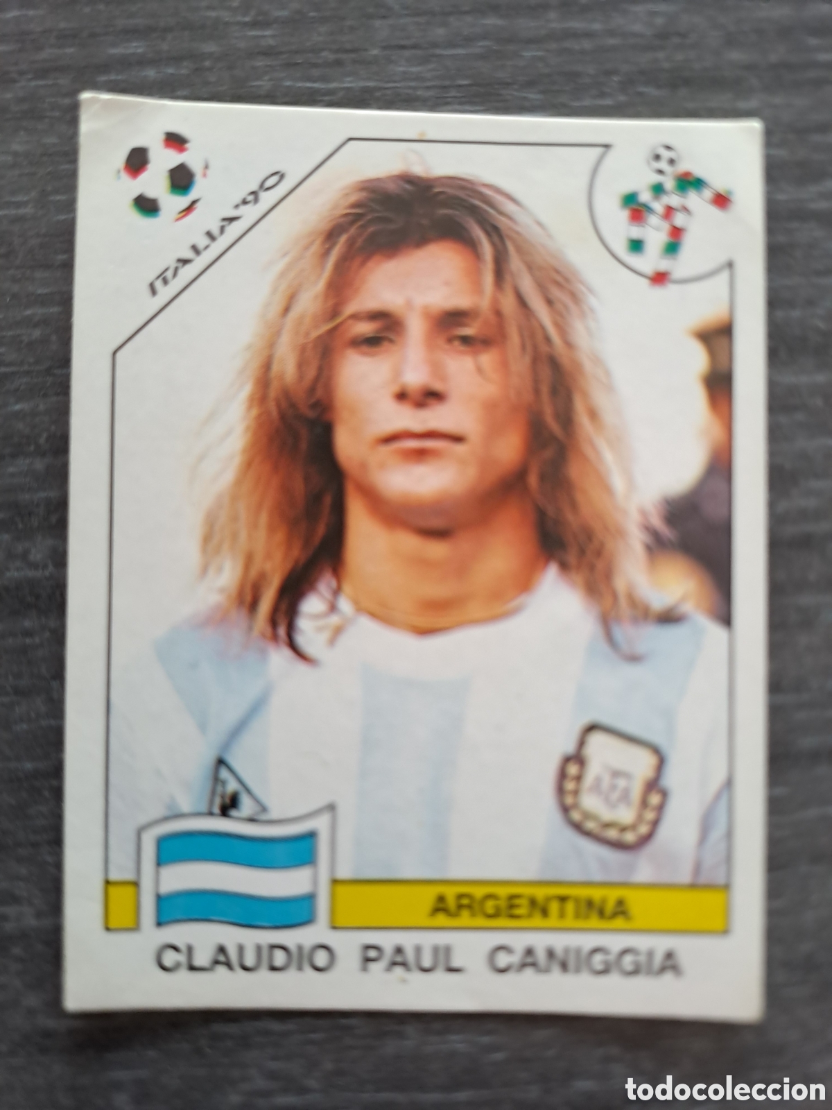 Fu&szlig;ball-Sticker: CANIGGIA &ndash; ARGENTINA &ndash; ITALIA 90 Cromo de Claudio Caniggia, internacional con Argentina, pertenecie
