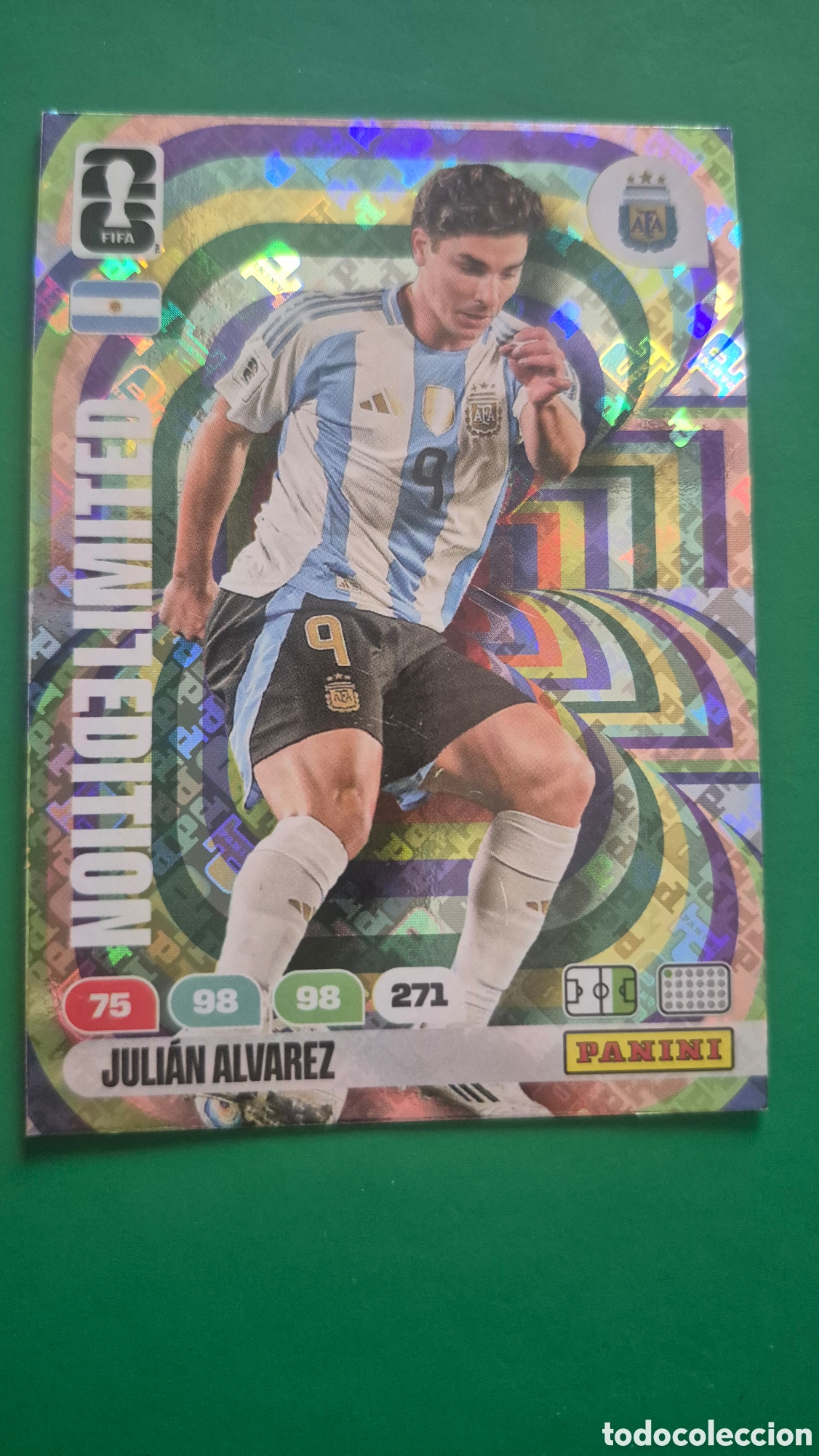 Fu&szlig;ball-Sticker: ADRENALYN XL JULIAN ALVAREZ EDICION LIMITADA LIMITED ARGENTINA FIFA WORLD CUP 2026 MUNDIAL PANINI