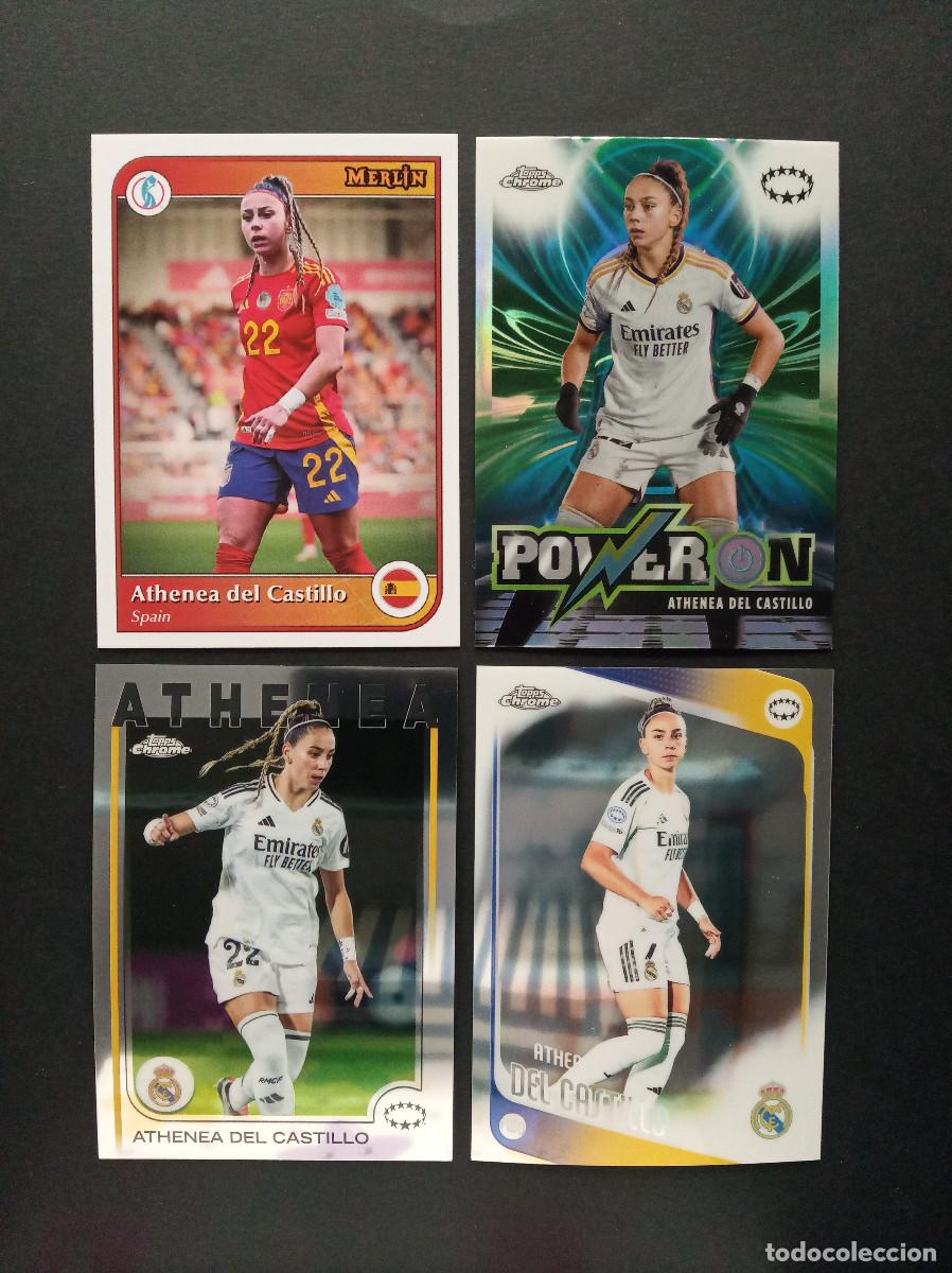 Fu&szlig;ball-Sticker: LOTE 4 CROMOS ATHENEA DEL CASTILLO REAL MADRID ESPA&Ntilde;A ⚽ TOPPS &reg; CHROME WOMEN CHAMPIONS 2024 2025 26