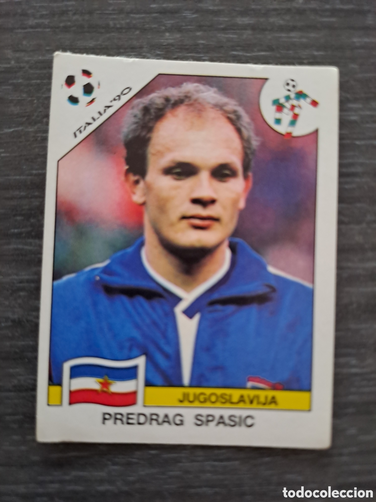 Fu&szlig;ball-Sticker: SPASIĆ &ndash; YUGOSLAVIA &ndash; ITALIA 90 Cromo de Predrag Spasić, internacional con Yugoslavia, pertenecient