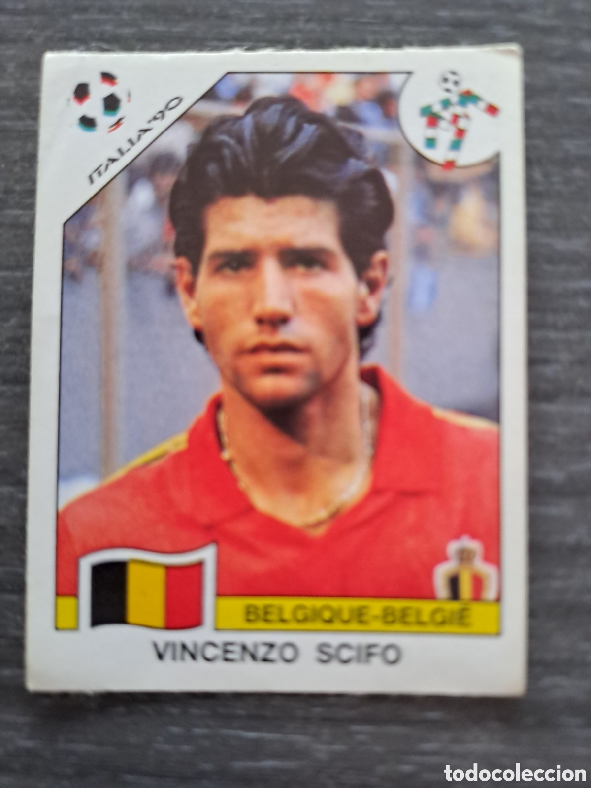 Cromos de f&uacute;tbol: SCIFO &ndash; B&Eacute;LGICA &ndash; ITALIA 90 Cromo de Enzo Scifo, internacional con B&eacute;lgica, perteneciente a la cole
