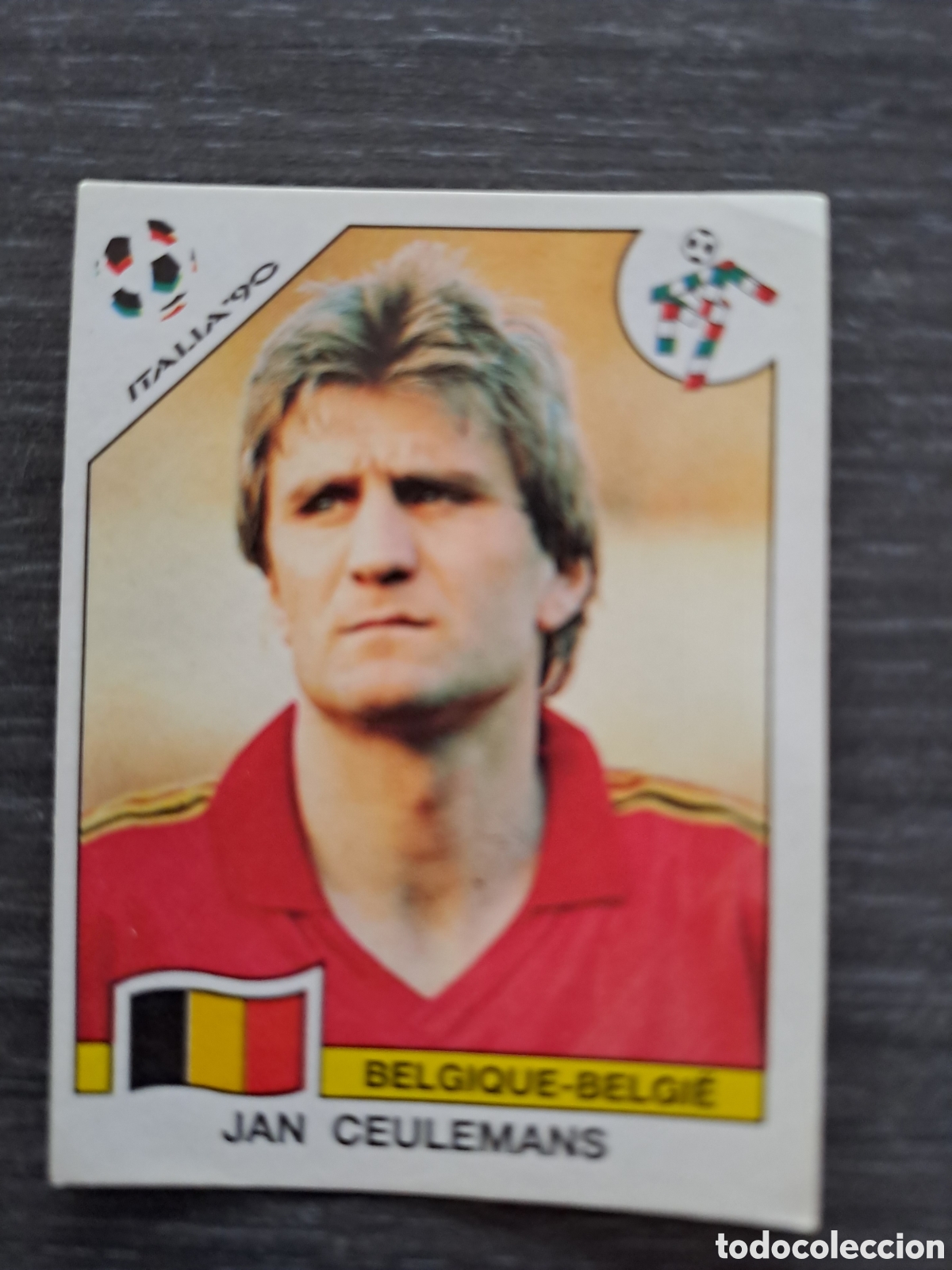 Cromos de f&uacute;tbol: JAN CEULEMANS &ndash; B&Eacute;LGICA &ndash; ITALIA 90 Cromo de Jan Ceulemans, internacional con B&eacute;lgica, pertenecient