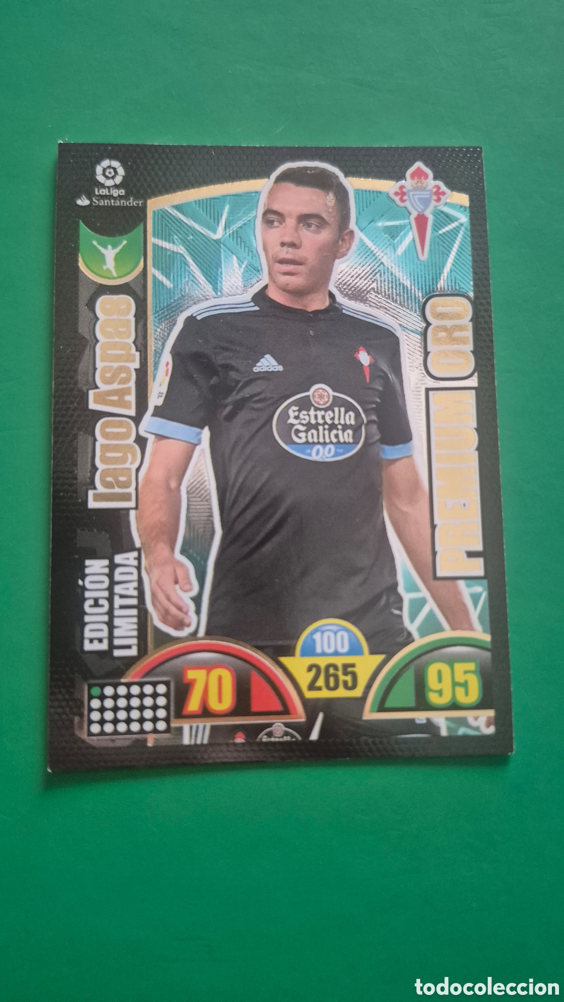 Cromos de f&uacute;tbol: IAGO ASPAS : PREMIUM ORO EDICI&Oacute;N LIMITADA (CELTA VIGO) ADRENALYN XL 2017 2018 PANINI LIGA 17 18 CARD