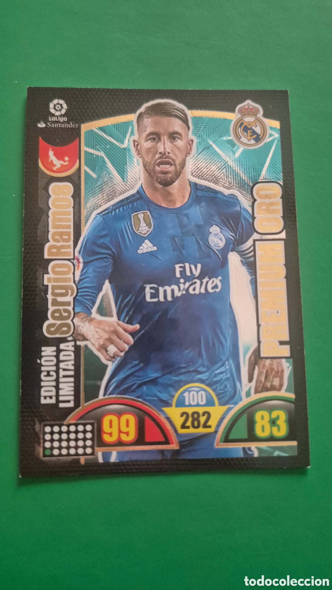 Cromos de f&uacute;tbol: ADRENALYN XL 2017 17 - 2018 18 EDICION LIMITADA - SERGIO RAMOS - REAL MADRID C.F. SOBRES PREMIUM ORO