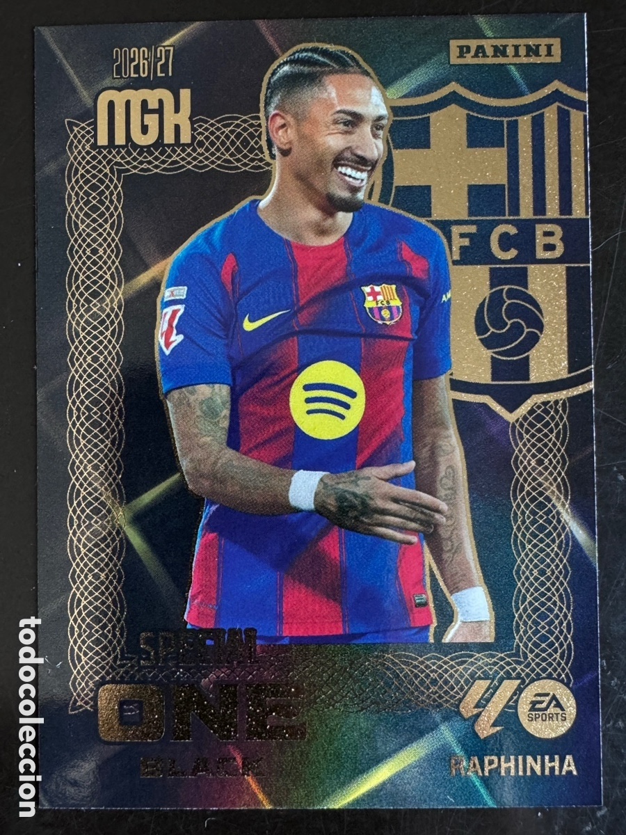 Cromos de f&uacute;tbol: Raphinha Special One Black Barcelona Megacracks 2026/27