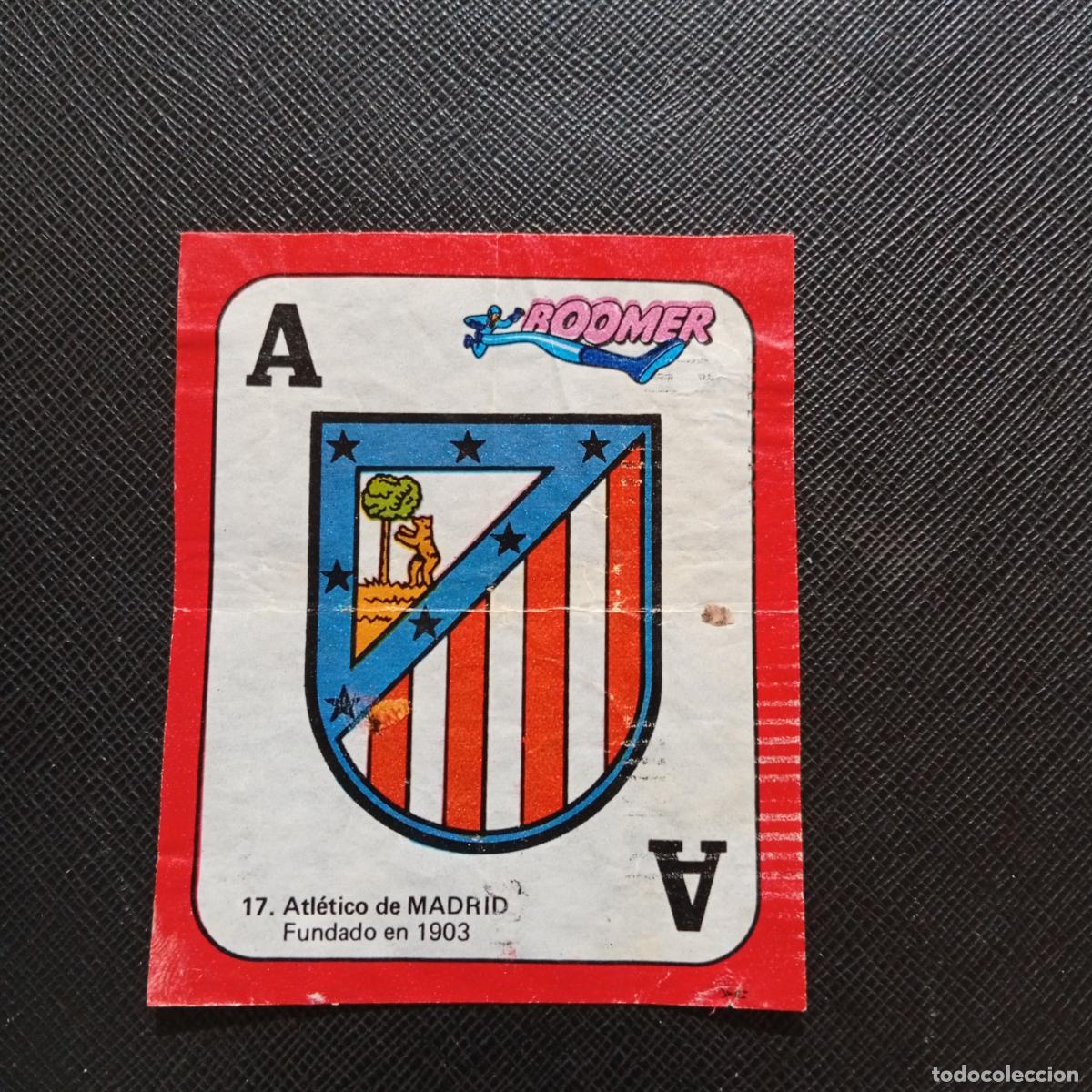 Cromos de f&uacute;tbol: 17 ESCUDO AT MADRID CHICLE BOOMER 1982 1983 CROMO FUTBOL LIGA 82 83 - SIN PEGAR - SOBRE-C
