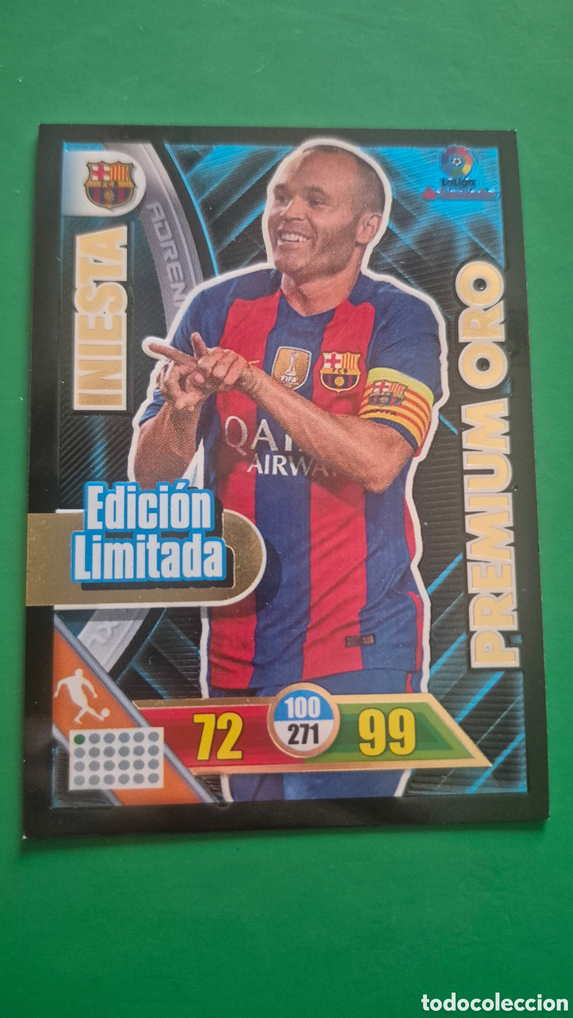 Cromos de f&uacute;tbol: INIESTA : EDICI&Oacute;N LIMITADA PREMIUM ORO (F.C. BARCELONA) ADRENALYN XL 2016 2017 PANINI CARD 16 17