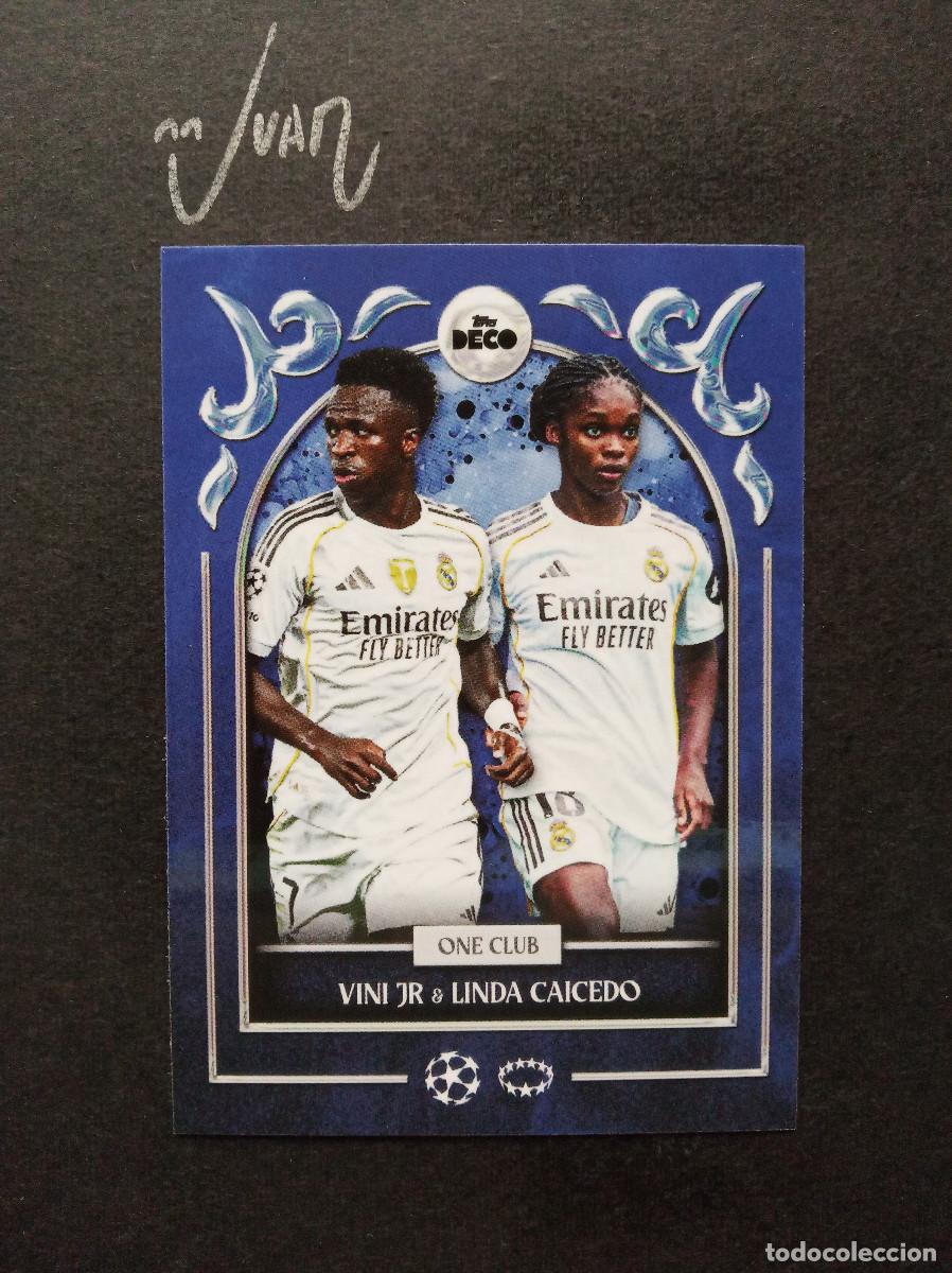 Fu&szlig;ball-Sticker: ONE CLUB VINI JR & LINDA CAICEDO REAL MADRID ⚽ TOPPS &reg; DECO UCC UEFA 2025 2026 25 26 NUEVO