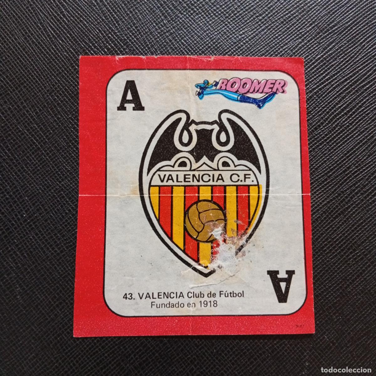 Figurine di Calcio: 43 ESCUDO VALENCIA CHICLE BOOMER 1982 1983 CROMO FUTBOL LIGA 82 83 - SIN PEGAR - SOBRE-C