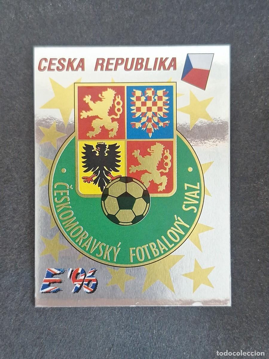 Cromos de f&uacute;tbol: L3 ESCUDO SELECCION REPUBLICA CHECA 215 EUROCOPA 1996 EURO 96 PANINI NUNCA PEGADO SIN PEGAR