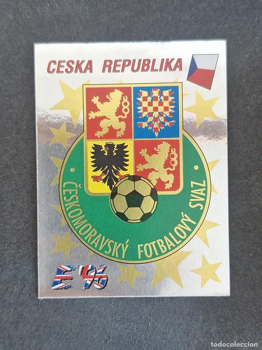 Cromos de f&uacute;tbol: L3 ESCUDO SELECCION REPUBLICA CHECA 215 EUROCOPA 1996 EURO 96 PANINI NUNCA PEGADO SIN PEGAR
