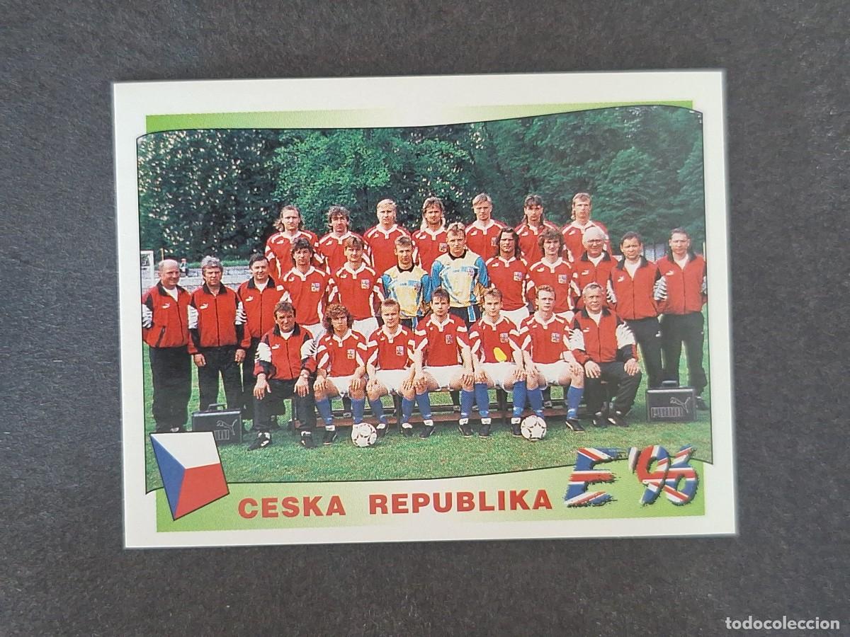 Cromos de f&uacute;tbol: L3 ALINEACION EQUIPO SELECCION REPUBLICA CHECA 216 EUROCOPA 1996 EURO 96 PANINI NUNCA PEGADO