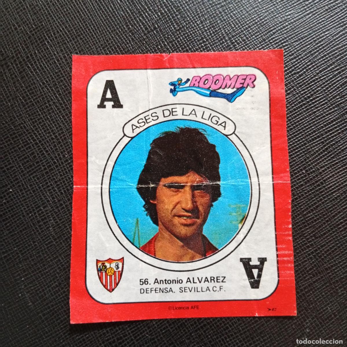 Cromos de f&uacute;tbol: 56 ALVAREZ SEVILLA CHICLE BOOMER 1982 1983 CROMO FUTBOL LIGA 82 83 - SIN PEGAR - SOBRE-C