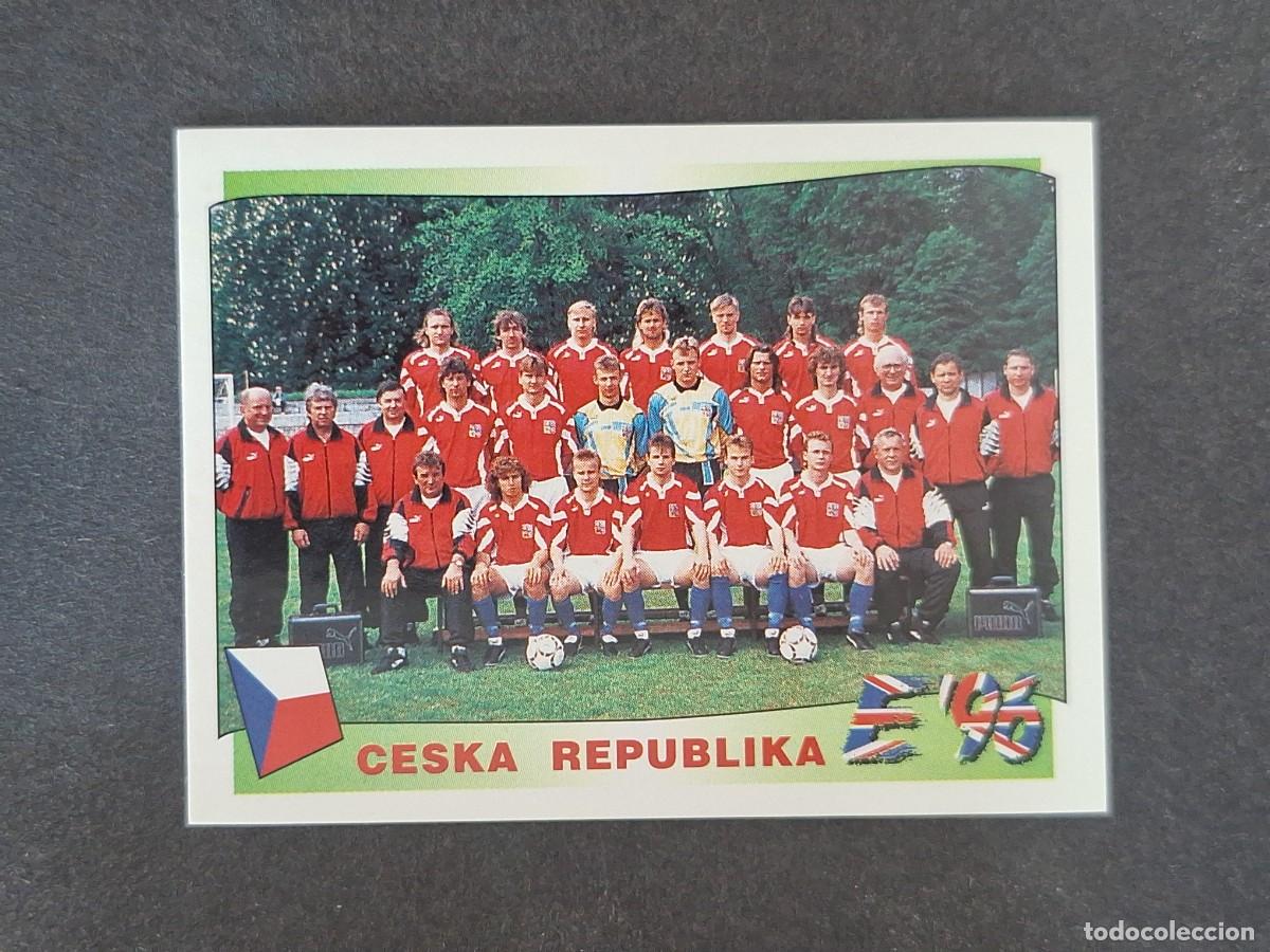 Cromos de f&uacute;tbol: L3 ALINEACION EQUIPO SELECCION REPUBLICA CHECA 216 EUROCOPA 1996 EURO 96 PANINI NUNCA PEGADO