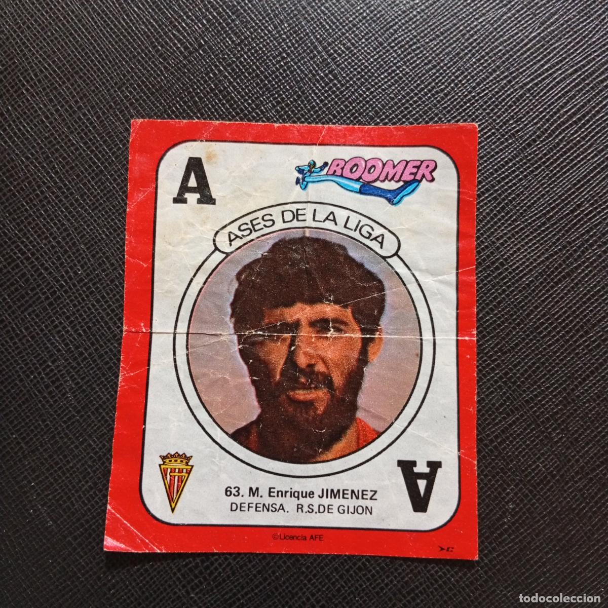 Cromos de f&uacute;tbol: 63 JIMENEZ SPORTING GIJON CHICLE BOOMER 1982 1983 CROMO FUTBOL LIGA 82 83 - SIN PEGAR - SOBRE-C