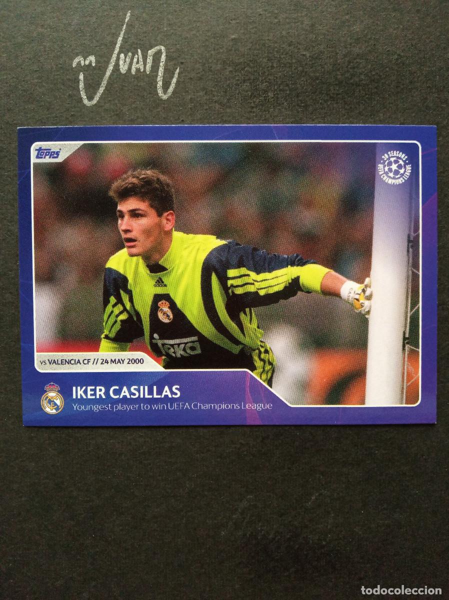 Cromos de f&uacute;tbol: N&ordm; 17 YOUNGEST PLAYER WIN CHAMPIONS 24/05/2000 CASILLAS REAL MADRID ⚽ TOPPS &reg; 30 SEASONS UEFA 2022