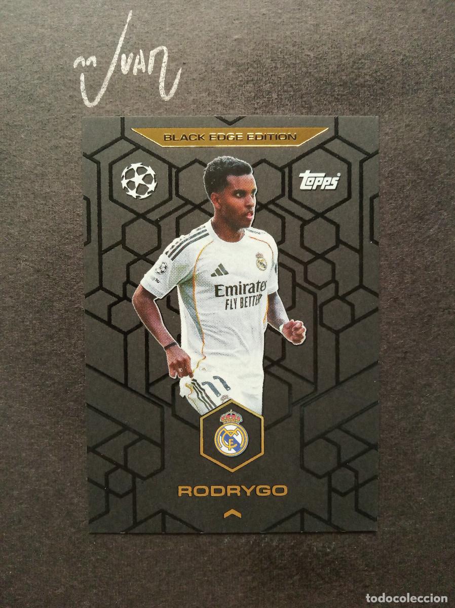 Cromos de f&uacute;tbol: BE 4 BLACK EDGE EDITION RODRYGO REAL MADRID ⚽ TOPPS &reg; MATCH ATTAX CHAMPIONS 2025 2026 25 26 NUEVO