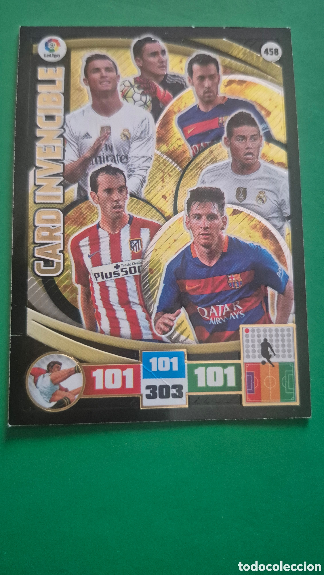 Figurine di Calcio: 458 CARD INVENCIBLE RONALDO MESSI JAMES KEYOR GODIN BUSQUET CROMO ADRENALYN XL LIGA 2015 2016 15 16