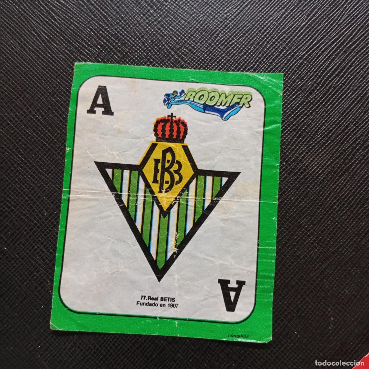 Fu&szlig;ball-Sticker: 77 ESCUDO REAL BETIS CHICLE BOOMER 1982 1983 CROMO FUTBOL LIGA 82 83 - SIN PEGAR - SOBRE-C