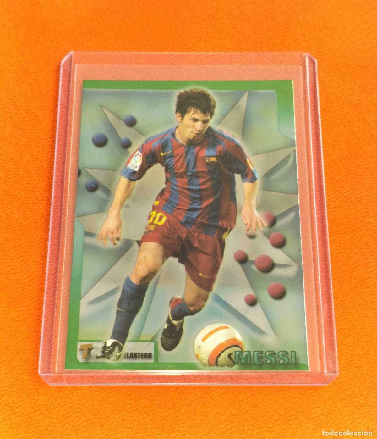Cromos de f&uacute;tbol: 181 LIONEL MESSI VERSION BRILLO ESPEJO BARCELONA EDICION ESPECIAL TOP MUNDICROMO 2005 2006 05 06