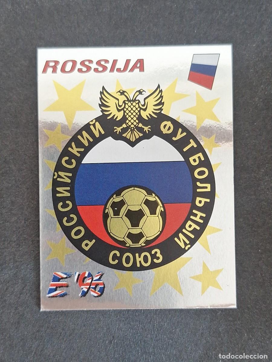 Cromos de f&uacute;tbol: L3 ESCUDO SELECCION RUSIA 255 EUROCOPA 1996 EURO 96 PANINI NUNCA PEGADO SIN PEGAR