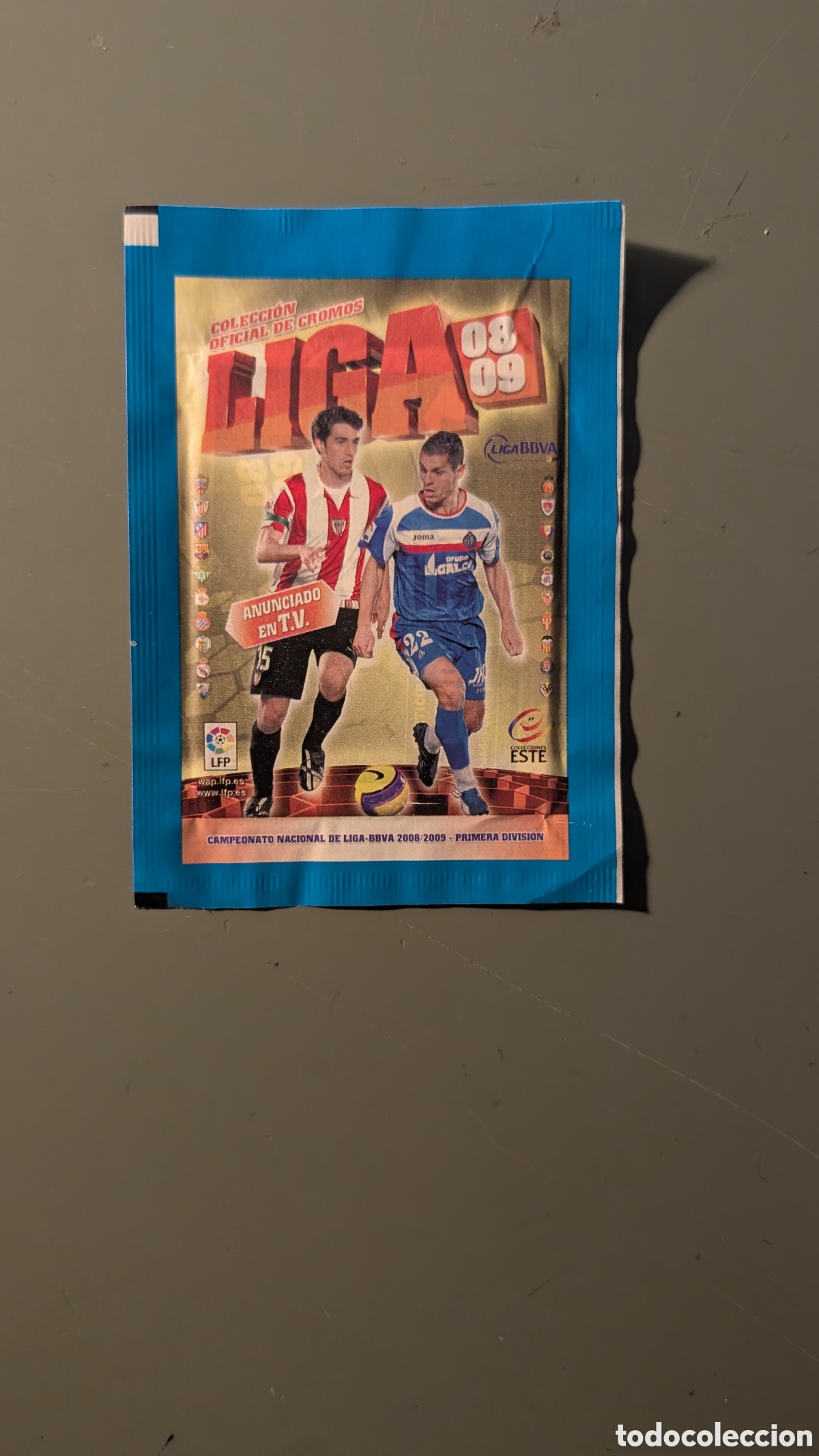 Cromos de f&uacute;tbol: SOBRE SIN ABRIR LIGA ESTE 2008/09 08 09 VERSION ESTRECHO NUNCA ABIERTO BUEN ESTADO