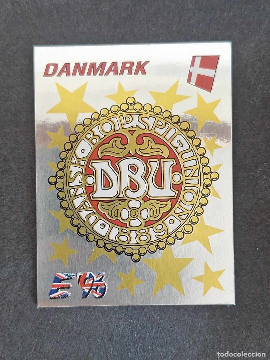 Cromos de f&uacute;tbol: L3 ESCUDO SELECCION DINAMARCA 275 EUROCOPA 1996 EURO 96 PANINI NUNCA PEGADO SIN PEGAR