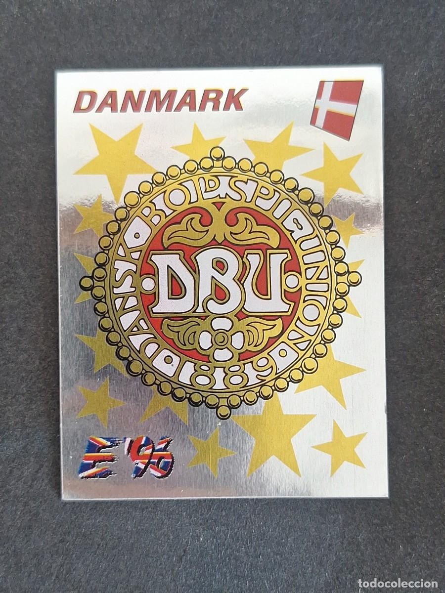 Cromos de f&uacute;tbol: L3 ESCUDO SELECCION DINAMARCA 275 EUROCOPA 1996 EURO 96 PANINI NUNCA PEGADO SIN PEGAR