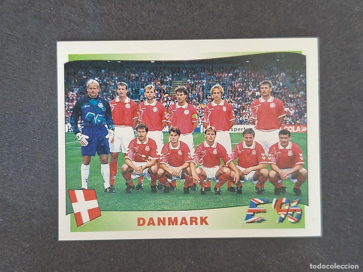 Cromos de f&uacute;tbol: L3 ALINEACION EQUIPO SELECCION DINAMARCA 276 EUROCOPA 1996 EURO 96 PANINI NUNCA PEGADO SIN PEGAR