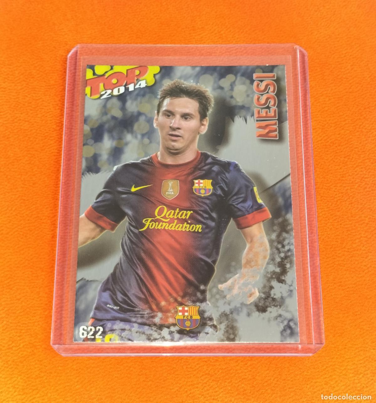 Cromos de f&uacute;tbol: 622 LIONEL MESSI VERSION 1 TOP LISO AZUL FC BARCELONA MUNDICROMO QUIZ GAME 2013 2014 13 14