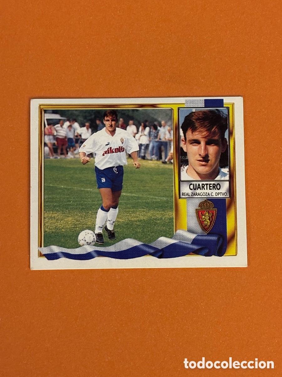 Cromos de f&uacute;tbol: Cuartero Coloca Zaragoza 95 95. Liga Este 1995 1996. Sin pegar.