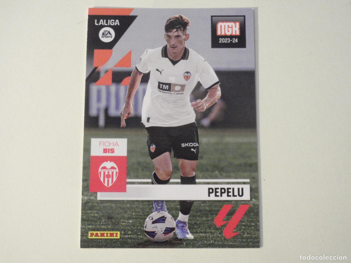 Football Stickers: Cromo Ficha 353 Bis PEPELU Valencia. Trading card MGK Megacracks LA LIGA 2023 2024 Panini. 23 24