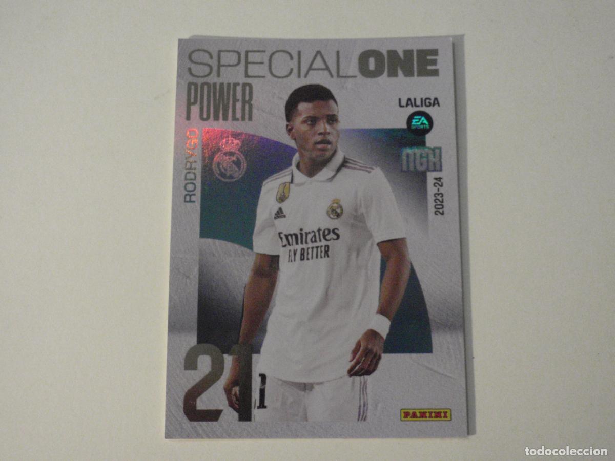 Football Stickers: Ficha P403 RODRYGO SPECIAL ONE POWER. Trading card MGK Megacracks LA LIGA 2023 2024 Panini. 23 24