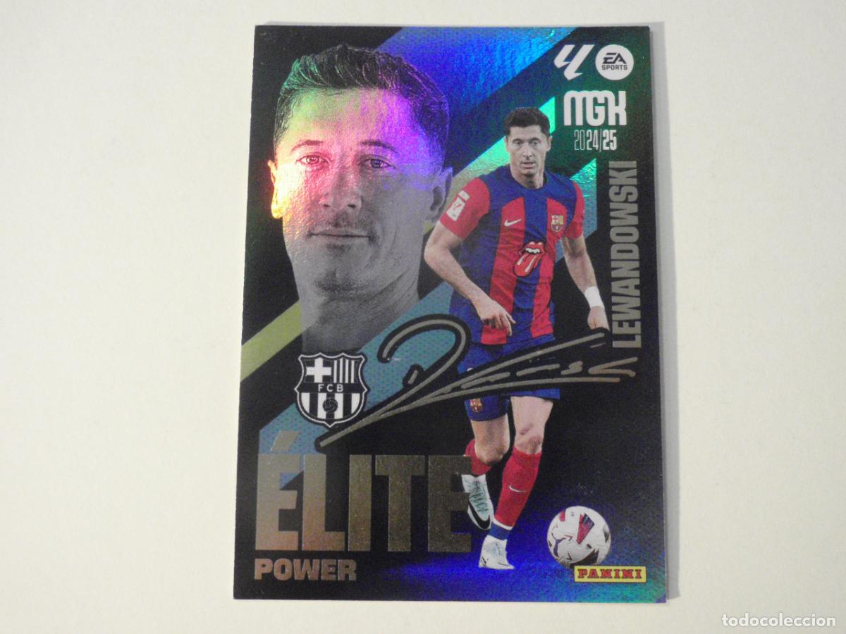 Cromos de f&uacute;tbol: P8 LEWANDOWSKI Barcelona ELITE POWER. Trading card MGK Megacracks LA LIGA 2024 2025 Panini. 24 25