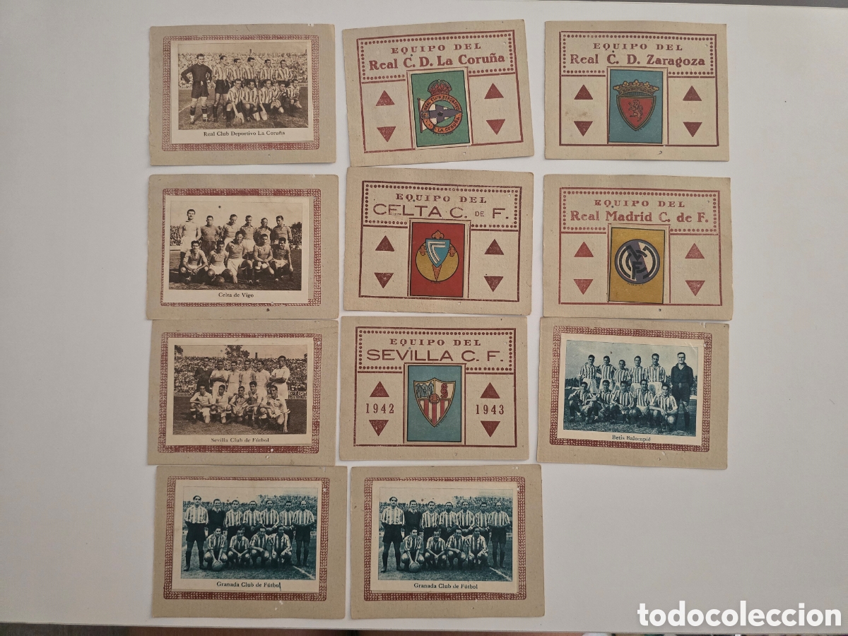 Football Stickers: cromos/estampas vintage de la liga espa&ntilde;ola de f&uacute;tbol de la temporada 1942-1943.