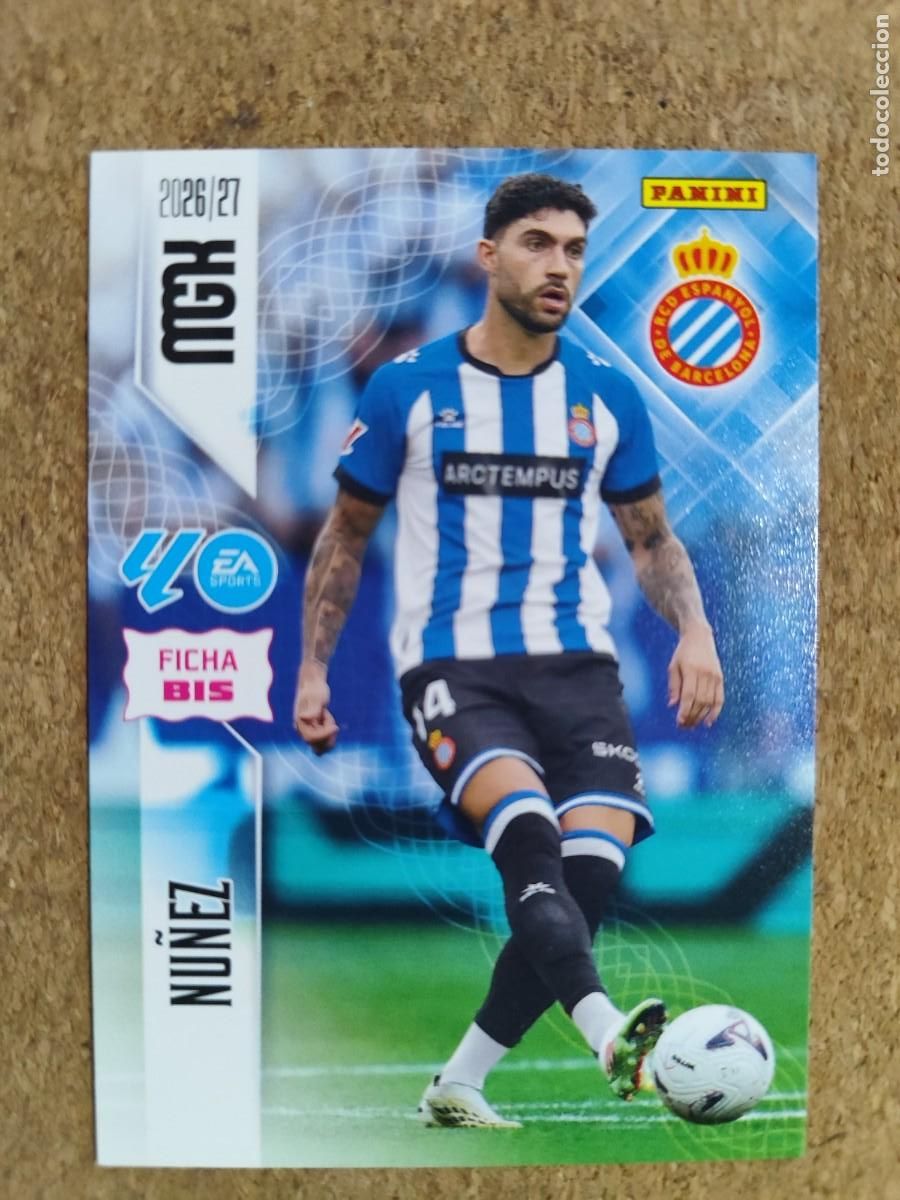 Cromos de f&uacute;tbol: MEGACRACKS 26/27 CARD FICHA BIS NU&Ntilde;EZ RCD ESPA&Ntilde;OL # 167BIS PANINI
