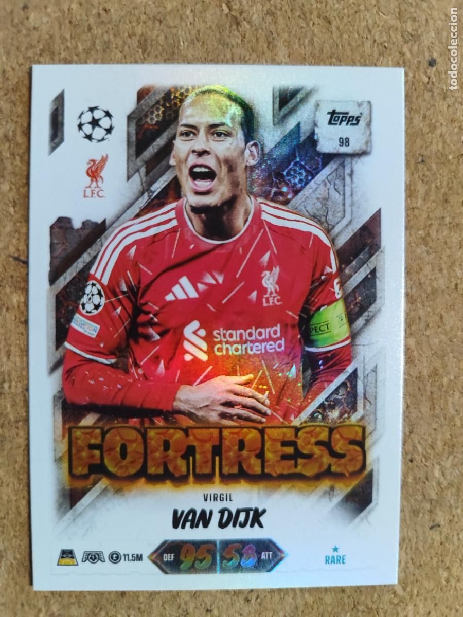Cromos de f&uacute;tbol: 20 ANIVERSARIO MATCH ATTAX 26/27 CARD FORTRESS VAN DIJK LIVERPOOL # 98 TOPPS