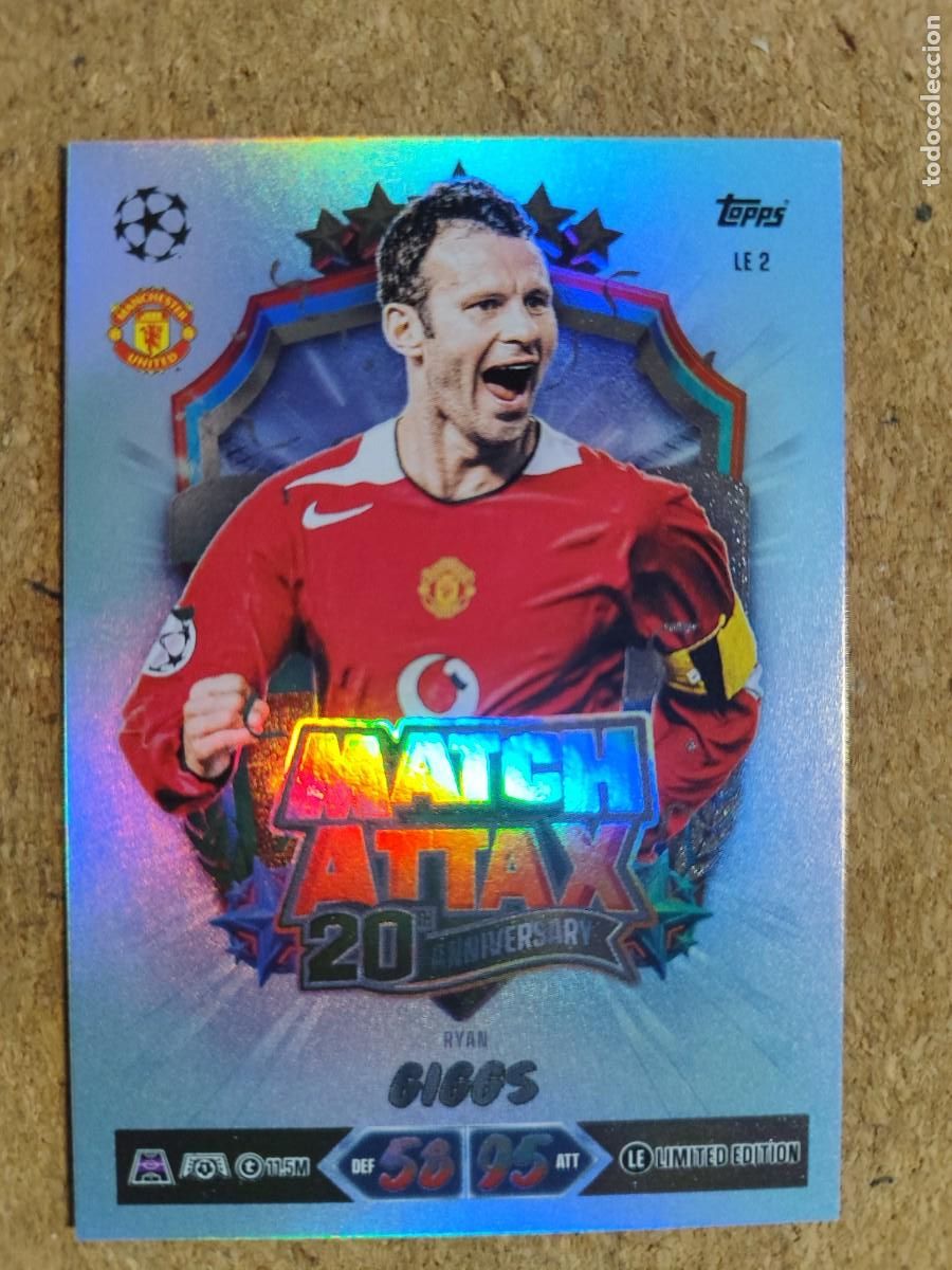 Cromos de f&uacute;tbol: 20 ANIVERSARIO MATCH ATTAX 26/27 CARD 20 ANI RYAN GIGGS MANCHESTER UNITED # LE2 TOPPS